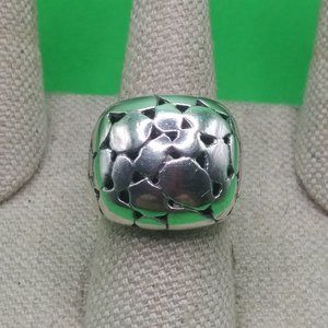 Sterling Silver Modernist Pebble Domed Ring Sz 7.5